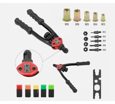 Produktbild von Nietpistolen-Set, Nietmutter-Gewindeeinstellwerkzeug, Mutternsetzer, NutSert, metrisch, SAE