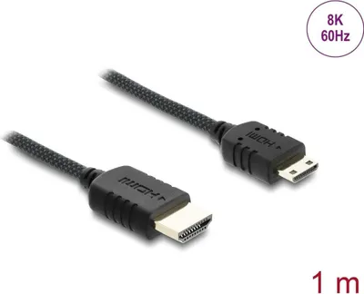 Produktbild von Delock Koaxiales High Speed HDMI Kabel HDMI Stecker zu Mini HDMI Stecker 8K 60 H