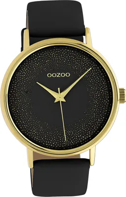 Produktbild von Oozoo Leder Damen Uhr Analog Quarzuhr Armband schwarz Timepieces D2UOC10837