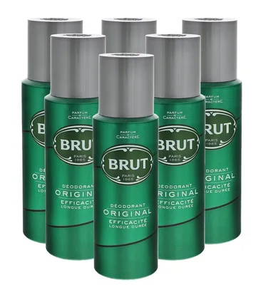 Produktbild von 6 x Brut Original Herren Deodorant je 200ml maskuliner Duft pflegend
