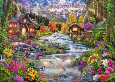 Produktbild von Schmidt Spiele 58868 Flussidyll in den Bergen, 2000 Teile Puzzle