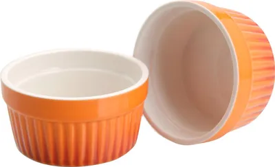 Produktbild von Ofenschalen Auflaufform Keramikschälchen Dipschälchen Backformen Ofenformen Backschalen 8,5cm 2er-Set Rot Orange