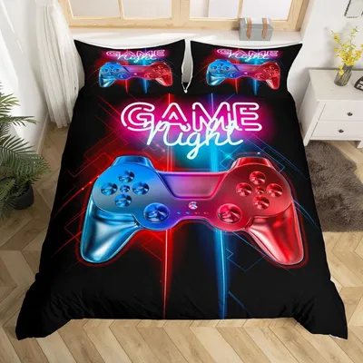 Productafbeelding van Beddengoedset 200x200 cm, videogames ontwerp, 3-delig, microvezel