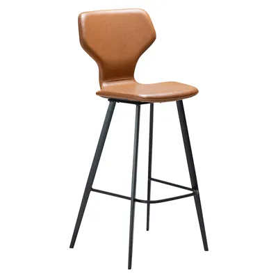 Immagine prodotto di (Set di 2) Sgabello da bar S.I.T Dan-Form in Pelle finta marrone chiaro.