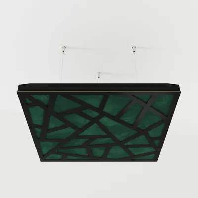 Produktbild von 4er-Set Akustik-Deckenpaneele SKYROSS Samt 50x50x5 cm, Schwarz/Grün