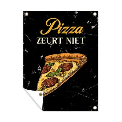 Obrázek produktu pro MuchoWow® Zahradní plakáty - Pizza - Vintage - Text - 160x120 cm - Zahradní dekorace