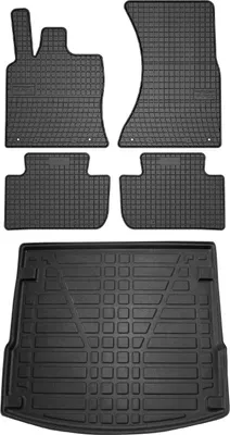 Immagine prodotto di Set di tappetini e fodere per il bagagliaio per Porsche Macan 2014-2025 in gomma nera 5x