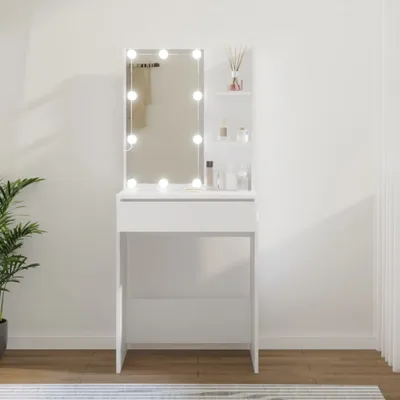 Produktbild von vidaXL Toaletka z diodami LED biała 60x40x140 cm
