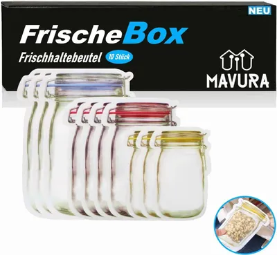 Produktbild von (1€/szt.) FrischeBox pudełka do przechowywania żywności pudełka do przechowywania żywności silikonowe 10szt