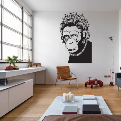 Affen-Königin im Street-Art-Stil – Decords Wandtattoo, Produktansicht 1