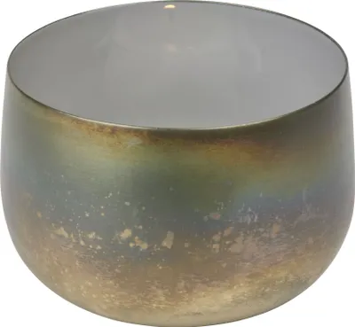Produktbild von Canela Windlicht Eisen bronze-silber, innen eisblau H 6,5 cm D 9,5 cm