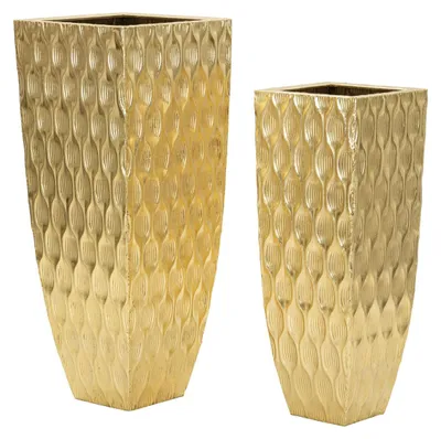 Immagine prodotto di Set di 2 vasi decorativi Glam con finitura dorata