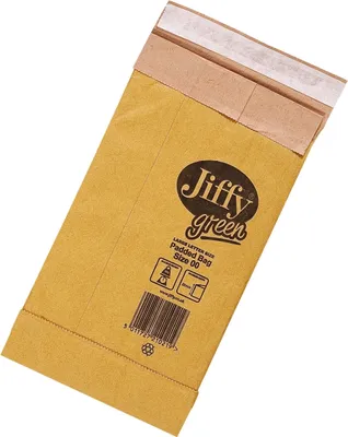 Produktbild von Papierpolstertasche Jiffy 00 Innenmaß 105x229mm braun Packung mit 200 Stück
