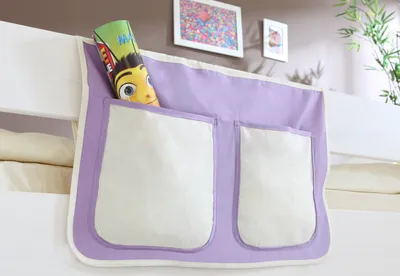 Produktbild von Bett-Tasche für Hoch- und Etagenbetten Lila-Weiß
