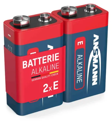 Produktbild von 2x ANSMANN Alkaline 9V Block Batterie – E-Block 6LR61 MN1604 (2 Stück)