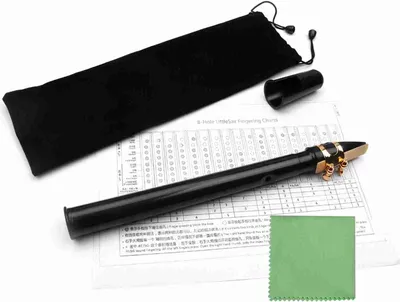 Produktbild von Schwarzes Mini-Taschensaxophon, tragbares kleines Saxophon mit schwarzer Tragetasche, Holzblasinstrument