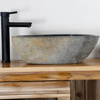 Produktbild von Naturstein Waschbecken Zarah Aufsatzwaschbecken oval