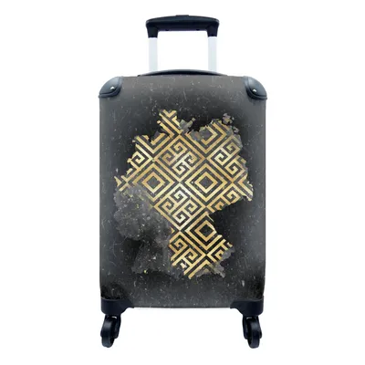Produktbild von MuchoWow® Koffer Handgepäck Trolley Rollkoffer Kleine Reisekoffer mit 4 Rollen - Europa - Deutschland - Gold - Cabin Size < 55x40x23 cm & 55x40x20 cm - Fotokoffer - Kabinenkoffer - Boardgepäck - Reise-Box - Reisekoffer - Reisegepäck - Koffer mit Bild - Trolley für Kinder