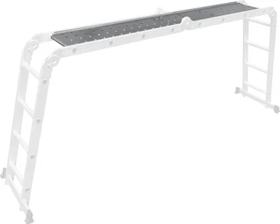Produktbild von Craftfull Arbeitsplattform für Mehrzweckleiter CF-104A - Anti-Rutsch-Trittfläche - Pflegeleicht - Aluminium - 150 kg (4x4)