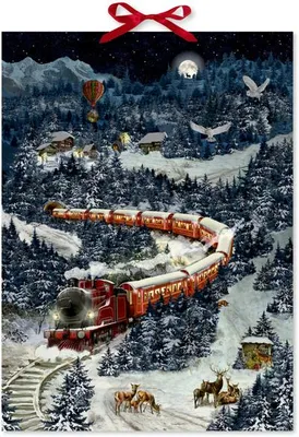 Produktbild von Wand-Adventskalender - Weihnachtsexpress in Winterlandschaft