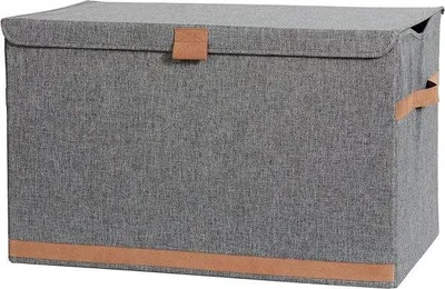 Obrázok produktu pre Veľký, pevný látkový kufor s vekom – sivý – 62 x 375 x 39 cm