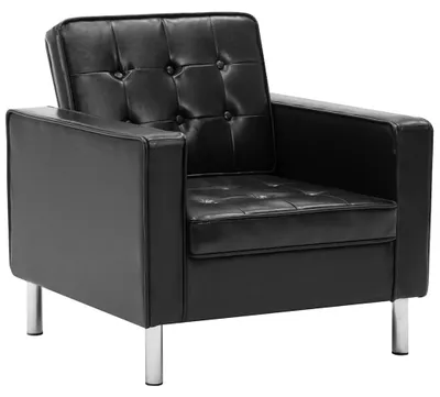 Imagen del producto de Sillón vidaXL, color negro, 75x70x75 cm, tapizado en cuero sintético