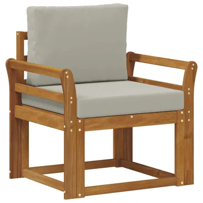 Imagen del producto de Sofá de exterior vidaXL, fabricado con madera de acacia maciza y poliéster