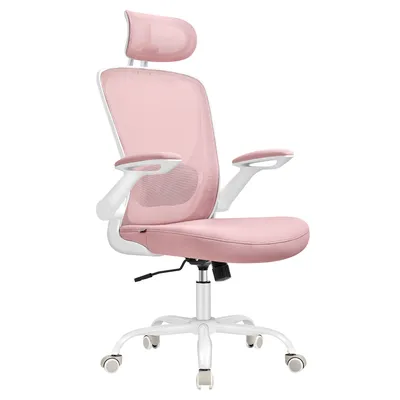 Produktbild von SONGMICS Bürostuhl ergonomisch, Schreibtischstuhl, Drehstuhl mit Mesh, gepolsterte Lendenstütze, Wippfunktion, 53 cm große Sitzfläche
