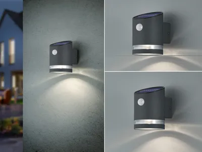 Produktbild von LED Solar Wandleuchten Set Außenleuchten Fassadenlampe Solarlampe für den Garten