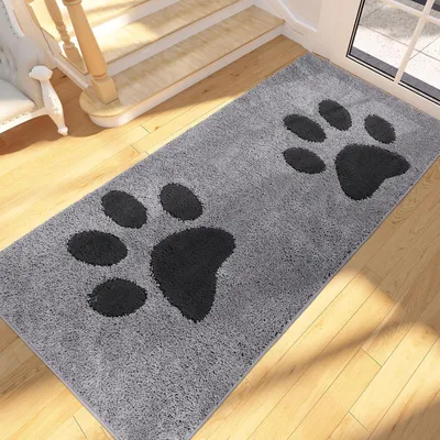 Productafbeelding van Wasbare vuilafschuifmat, 80 x 178 cm, grijs, antislip, absorberend