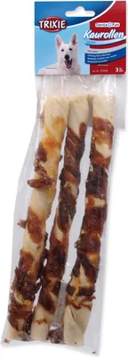 Produktbild von TRIXIE Denta Fun Duck Chewing Rolls, Snacks, Hund, Rohhaut, 250 g