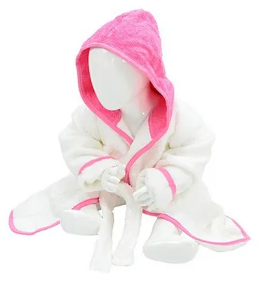 Image de ARTG - Peignoir « Babiezz » pour bébé LT5579 (80 cm x 92 cm) (blanc/rose)