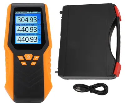 Obrázek produktu pro Přenosný detektor radonu s vysokou přesností, vybavený LCD displejem pro zobrazení dat v reálném čase, pro dlouhodobé, krátkodobé a průměrné měření, určený pro domácí a školní použití