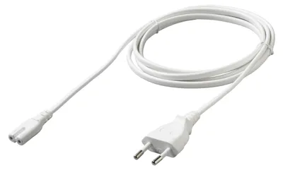 Produktbild von Netzkabel EU-Stecker auf C7, 1,8 m, weiß, 2,5 A, H03VVH2-F 2×0,75 mm²