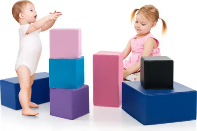 Produktbild von COSTWAY 7 TLG. Schaumstoff Bausteine, Softbausteine quadratisch & rechreckig, Bunte Riesenbausteine, Schaumstoffwürfel für Baby & Kinder ab 1 Jahr