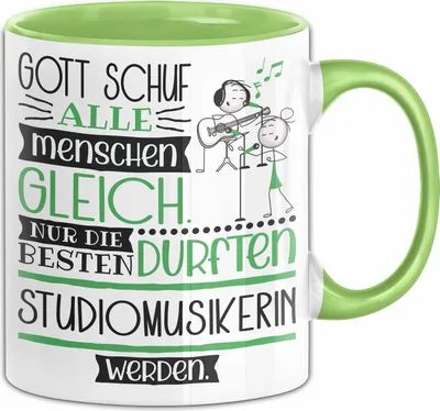 Produktbild von Studiomusikerin Geschenk Becher Tasse Gott Schuf Alle Menschen Gleich Nur Die Besten Durfeten Studiomusikerin Werden Geschenkidee Lustig (Grün)