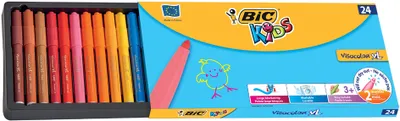 Image de Feutre de coloriage BIC KIDS Visacolor XL, étui carton de 24 pièces