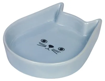 Obrázok produktu pre Keramická miska pre mačky Nobby "Kitty Face" svetlomodrá 13 x 16 x 3 cm