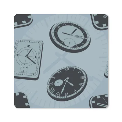 Produktbild von MuchoWow® Mauspad Mousepad Uhr - Muster - Vintage 20x20 cm - Mousepads - Maus Mat - Pad - Mausunterlage - Desk Mat - Bureauartikeln