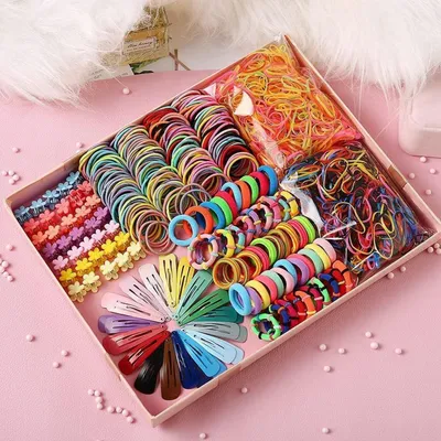 Immagine prodotto di Set di accessori per capelli per neonate, 780 pezzi, include fiocchi, papillon, fermagli, mollette, elastici, in vari colori
