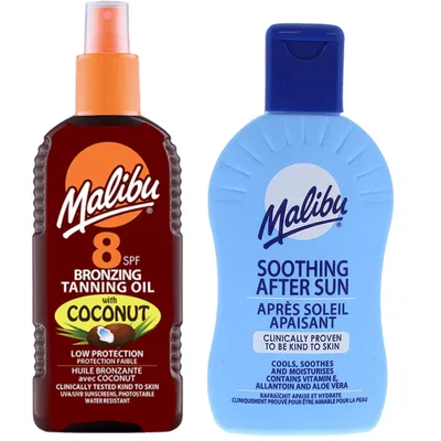 Produktbild von Malibu Kokosnuss-Bräunungsöl LSF 8 200 ml + After Sun Balsam 200 ml