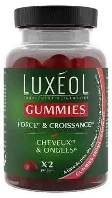 Image de Compléments alimentaires Luxeol, enrichis en biotine, en vitamine B5 et en zinc, pour renforcer les cheveux et les ongles, boîte de 60 gélules