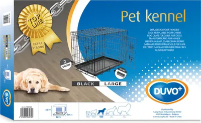 Productafbeelding van Duvo+ Draadkooi Topline met 2 deuren, zwart, afmetingen: 92 x 57 x 64 cm