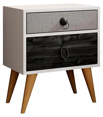 Image de Table de nuit avec 2 tiroirs au style scandinave