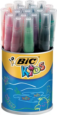 Image de BIC KIDS Feutres de coloriage Visaquarelle Boîte ronde de 18 pièces