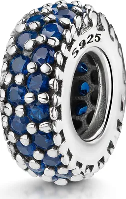 Produktbild von MATERIA by Matthias Wagner Zirkonia Spacer Bead 925 Silber Blau Zwischenelement Charm für Beads Armband Kette 1105