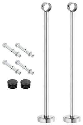 Deckenhalterungen für Gardinenstangen, 2 Sets, Edelstahl, 32 mm, 49 cm