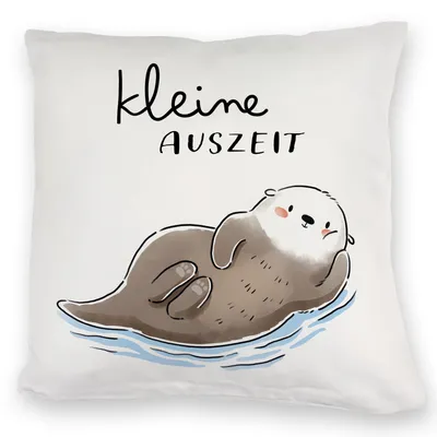 Produktbild von Otter Kuschelkissen mit Spruch Kleine Auszeit