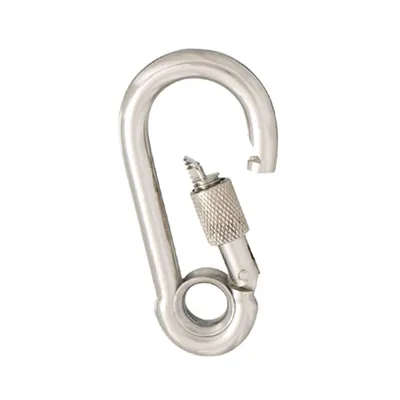 Produktbild von Karabinerhaken mit Sicherheitsmutter und Kausche 4x40mm