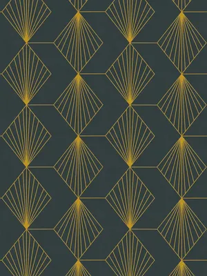 Produktbild von Art Deco Vliestapete mit glamourösem Muster – Schwarz, Gold